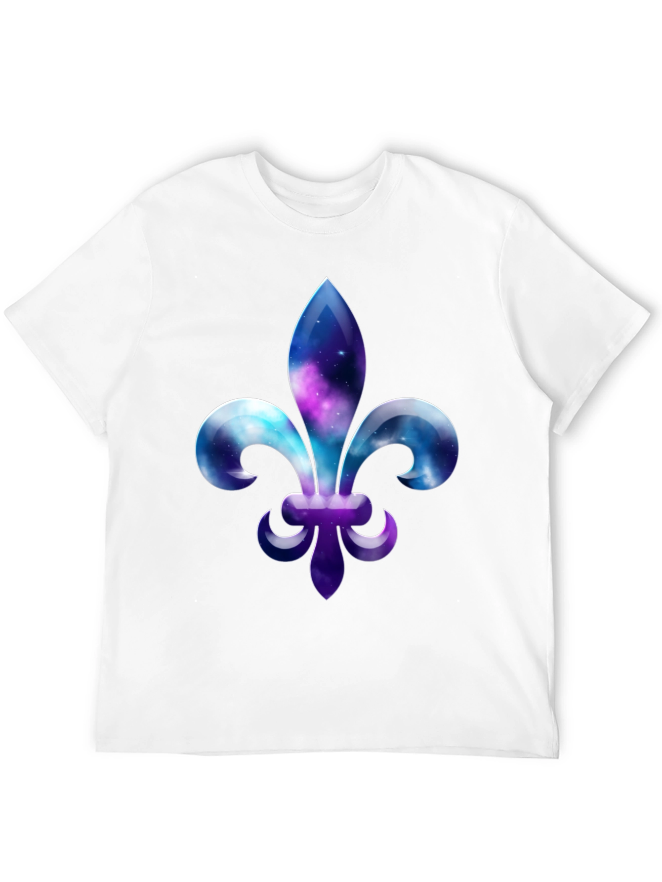 Galaxy Fleur-de-lis Graphic Tee - Stylish Mens Black T-Shirt