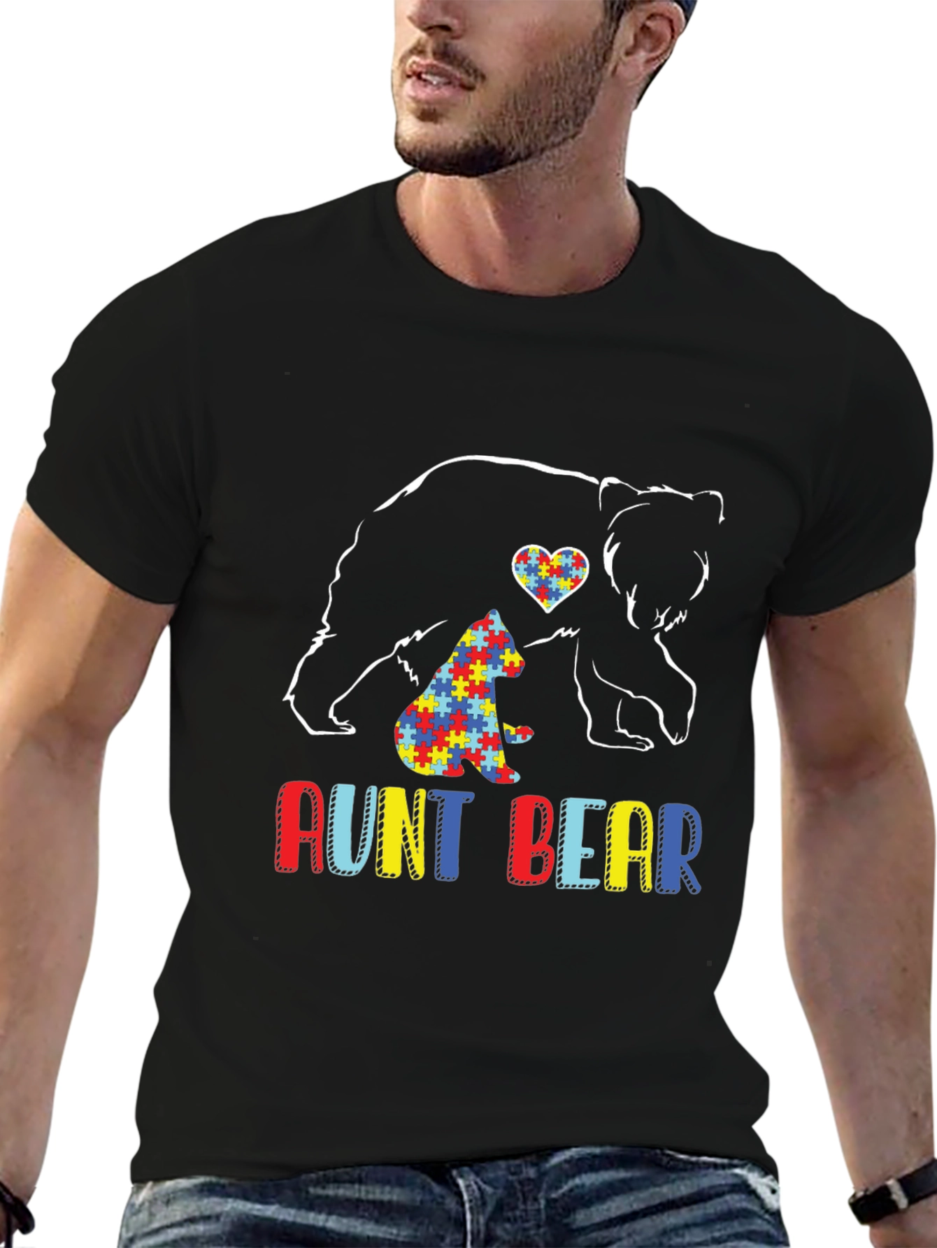 Aunt Bear Autism Awareness T-Shirt