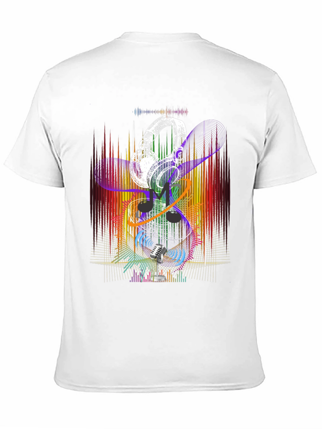 Retro Music Graphic T-Shirt - Headphones & Microphone