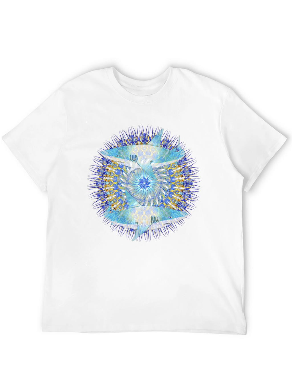 Abstract Mandala Print Black T-Shirt