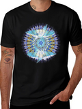 Abstract Mandala Print Black T-Shirt
