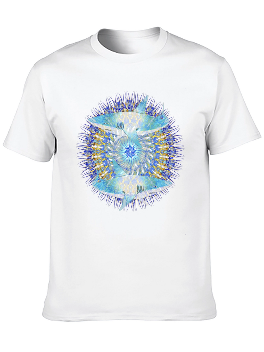 Abstract Mandala Print Black T-Shirt