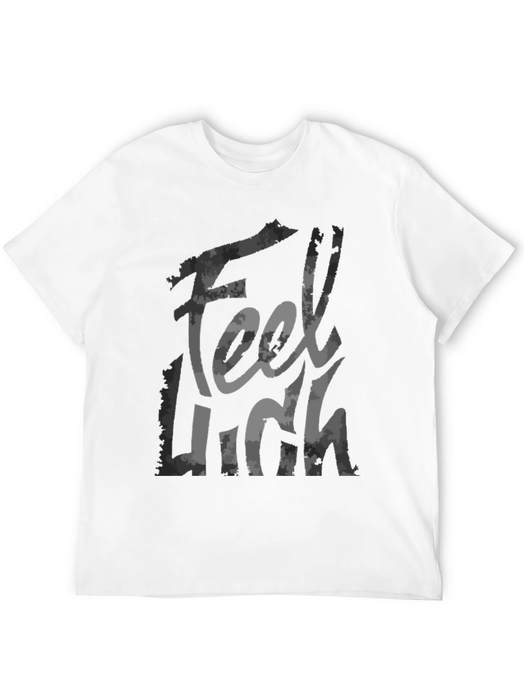 Feel High Graphic Print Black T-Shirt
