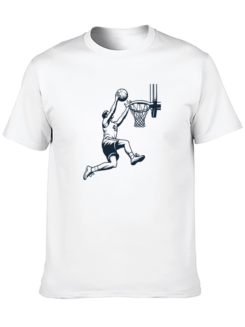 Basketball Dunk Graphic Tee - Black Cotton