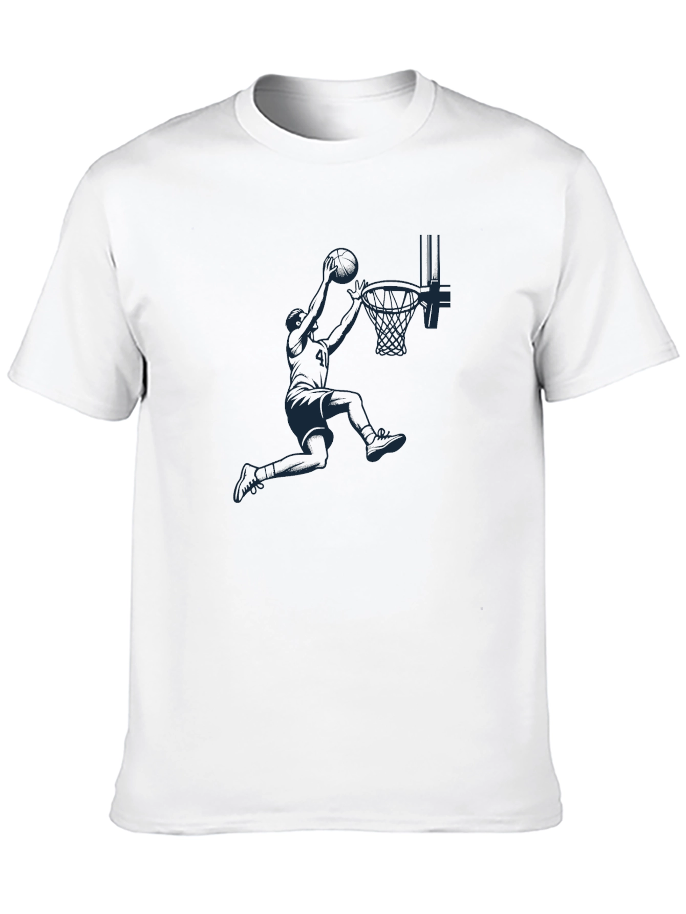 Basketball Dunk Graphic Tee - Black Cotton