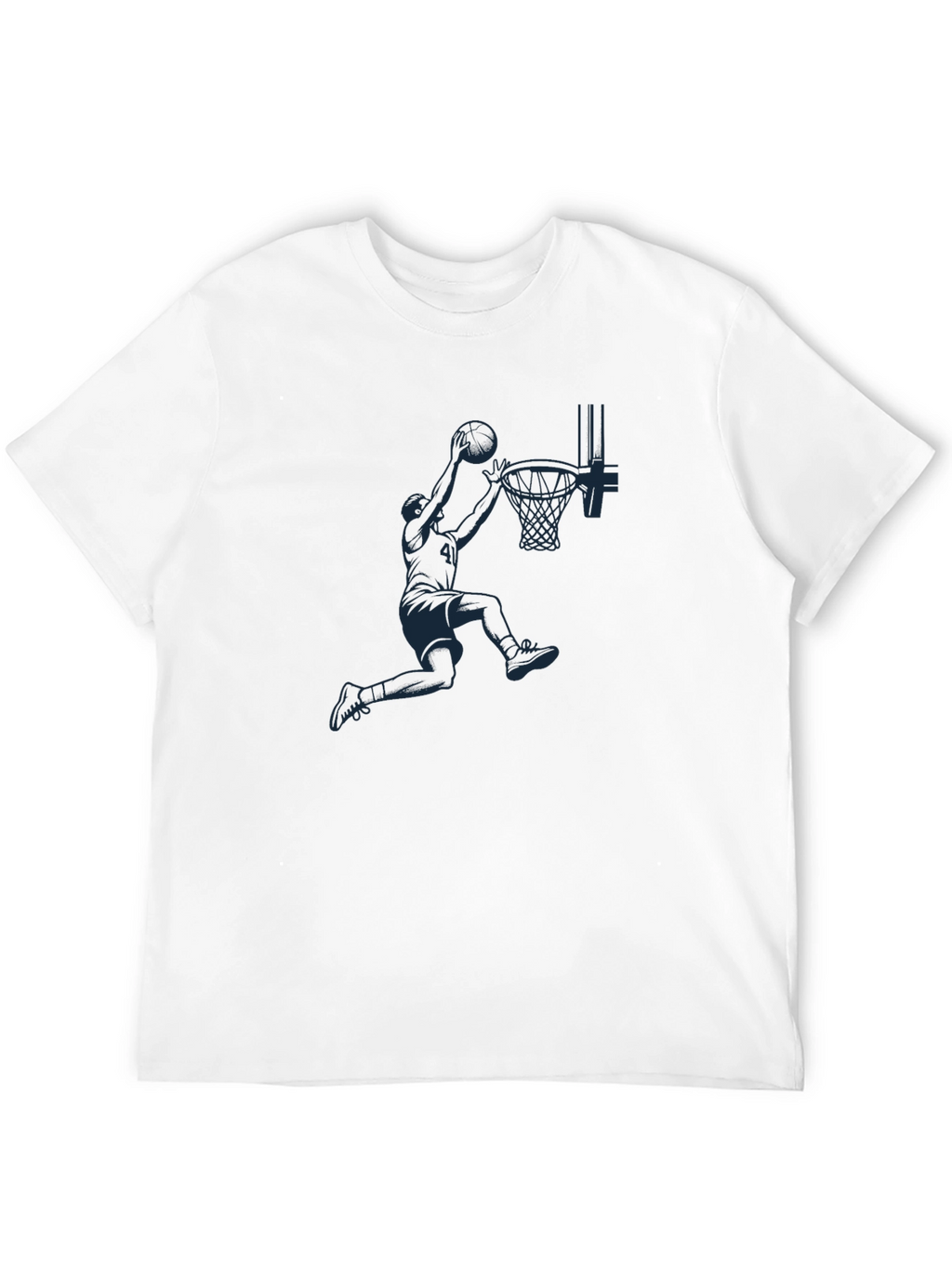 Basketball Dunk Graphic Tee - Black Cotton