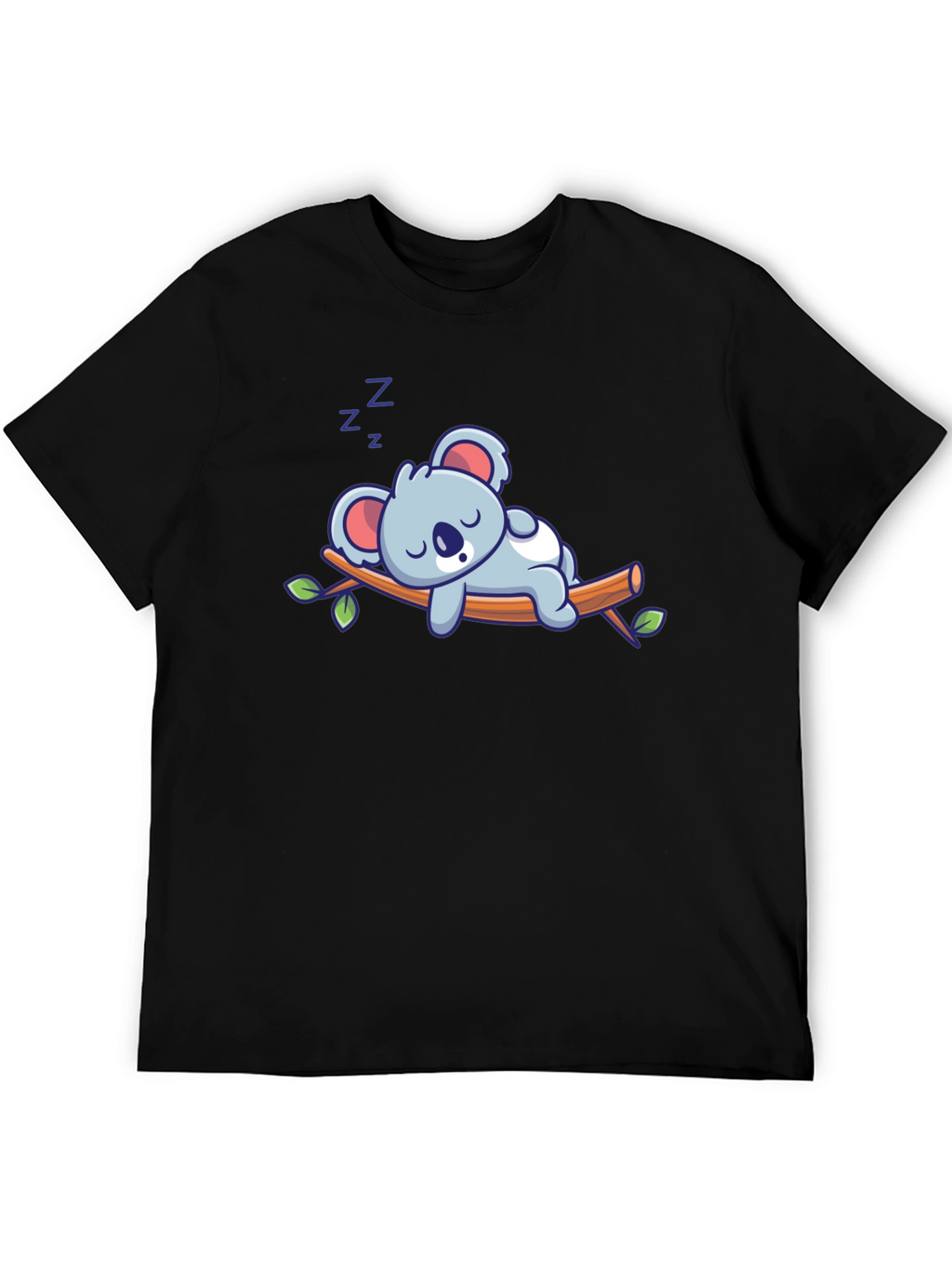 Cute Sleeping Koala T-Shirt - Black