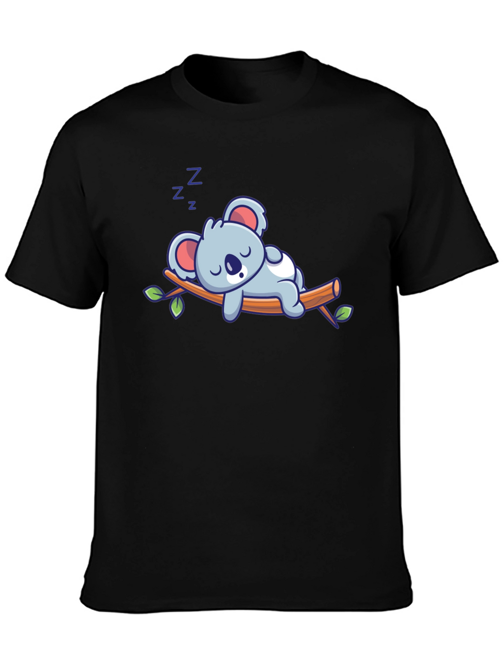 Cute Sleeping Koala T-Shirt - Black