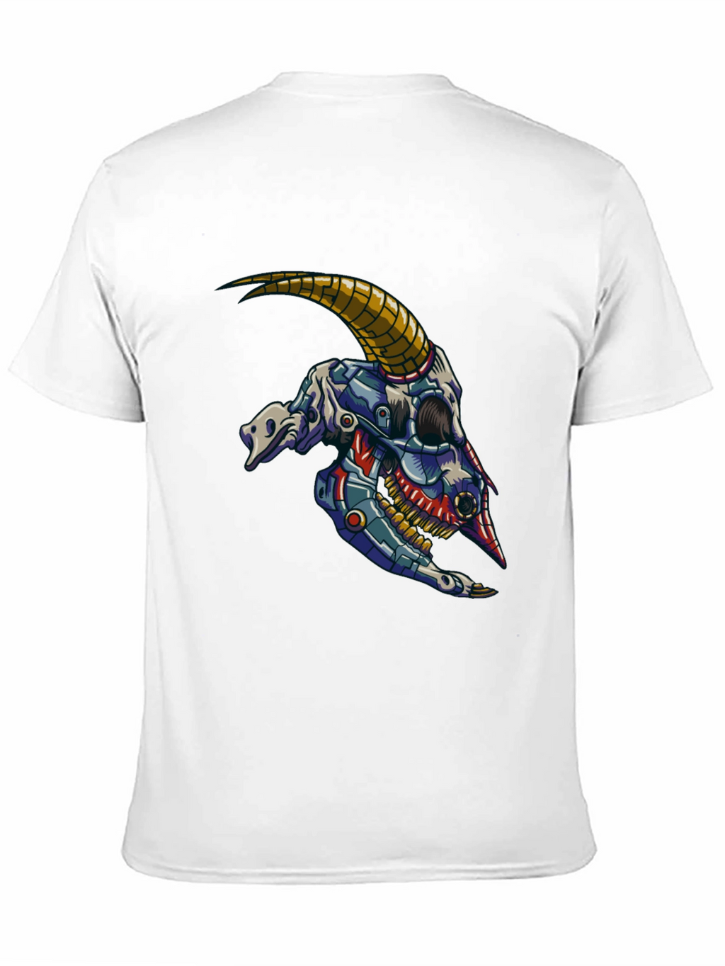 Cyber Goat Skull T-Shirt - Futuristic Design
