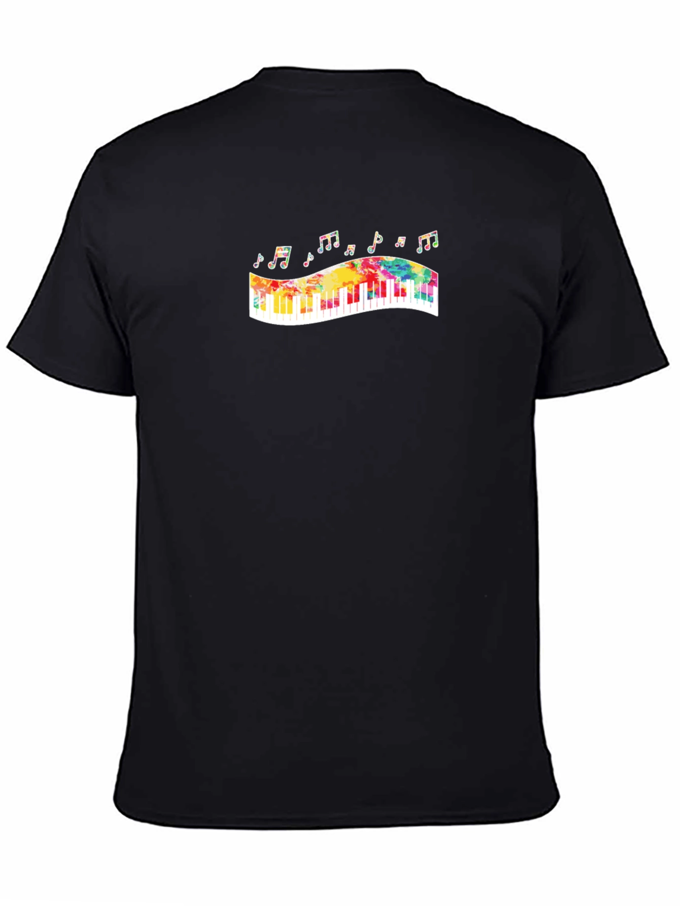 Colorful Keyboard Musical Notes Graphic Tee