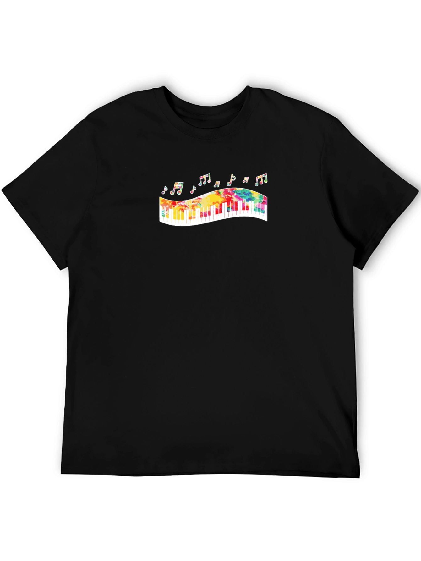 Colorful Keyboard Musical Notes Graphic Tee