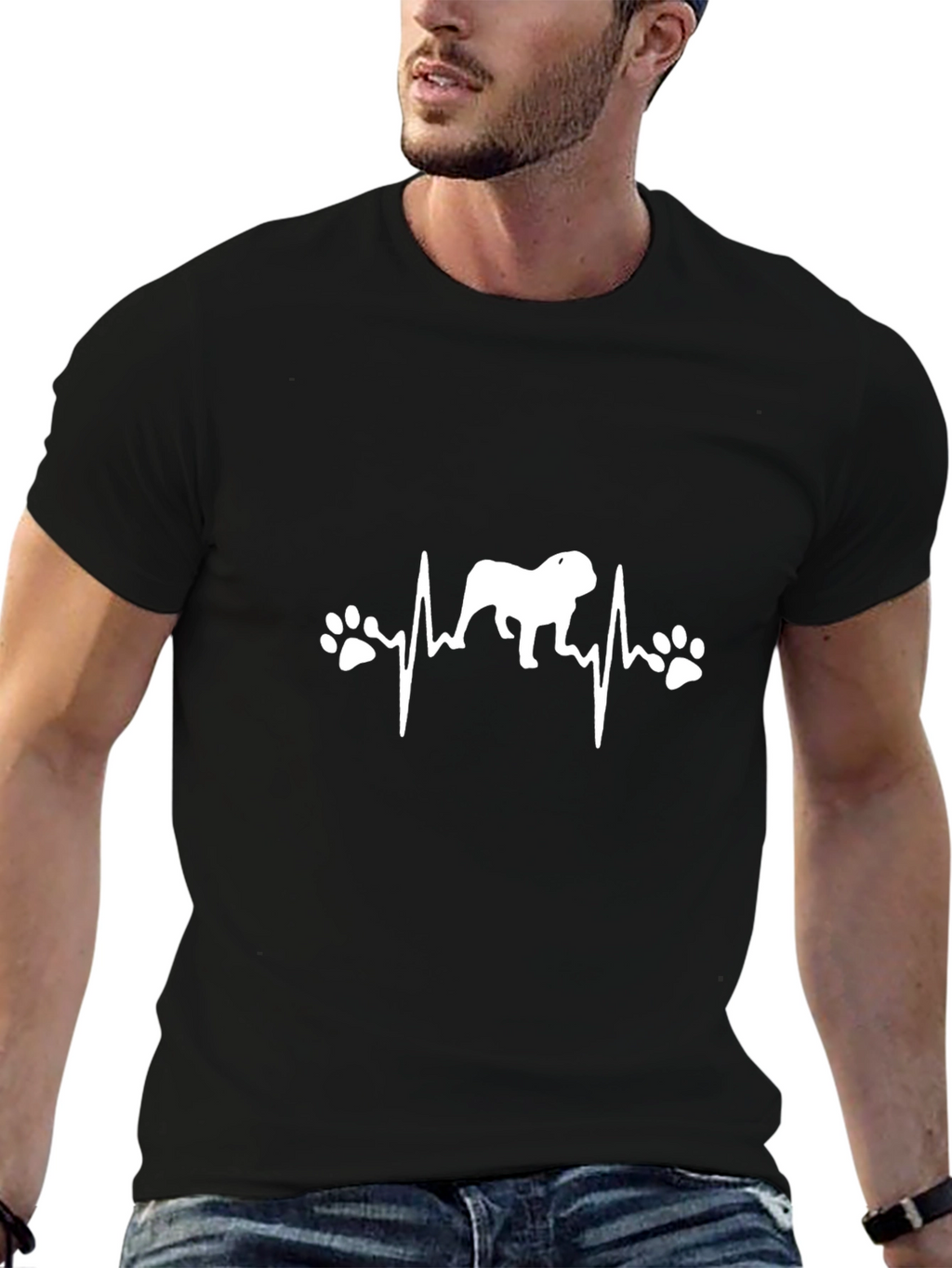 Bulldog Heartbeat T-Shirt - Dog Lover Tee
